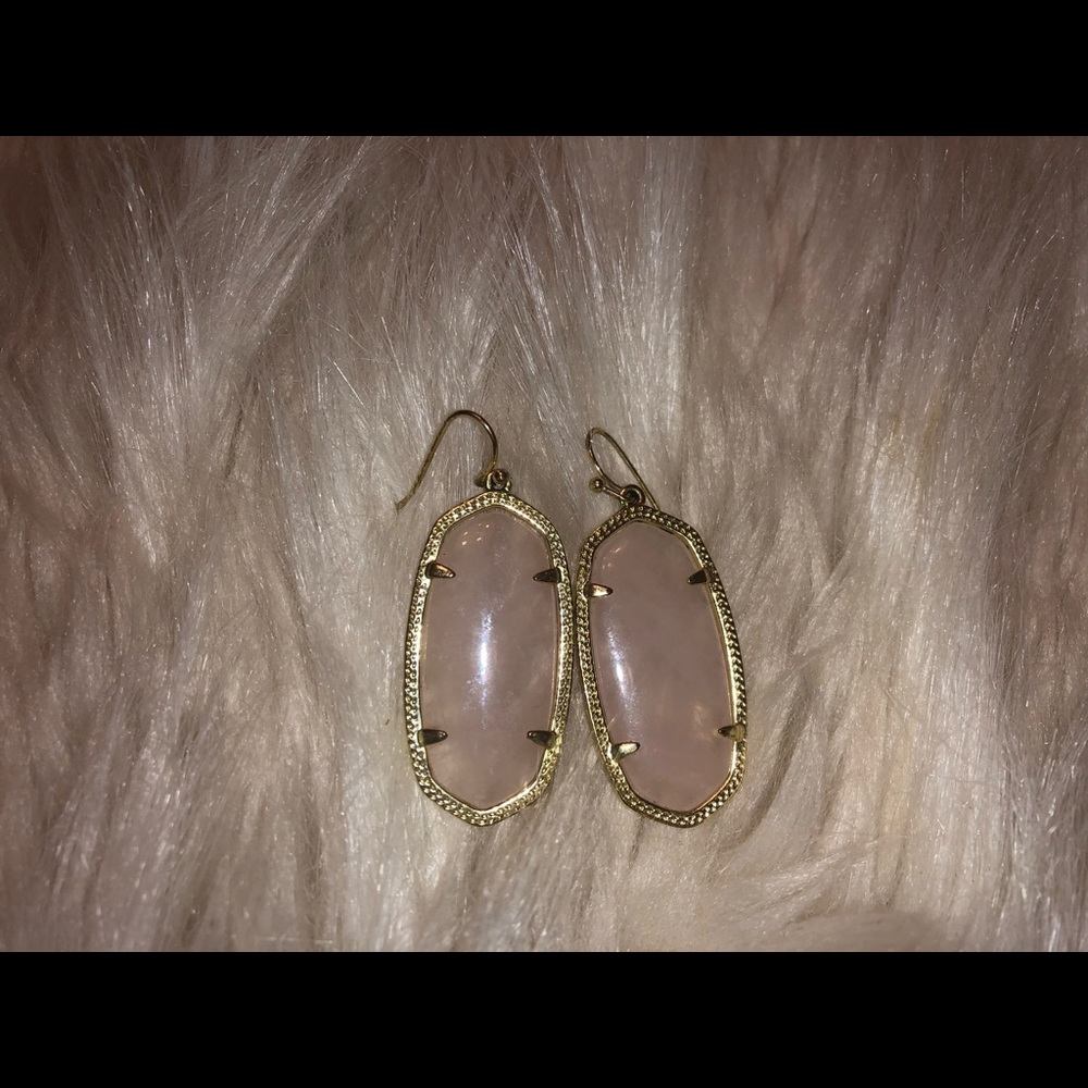 Kendra Scott Earrings. Light pink stone.